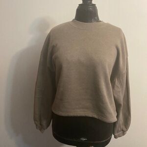 Primark Brown Crop crew neck sweatshirt, size M